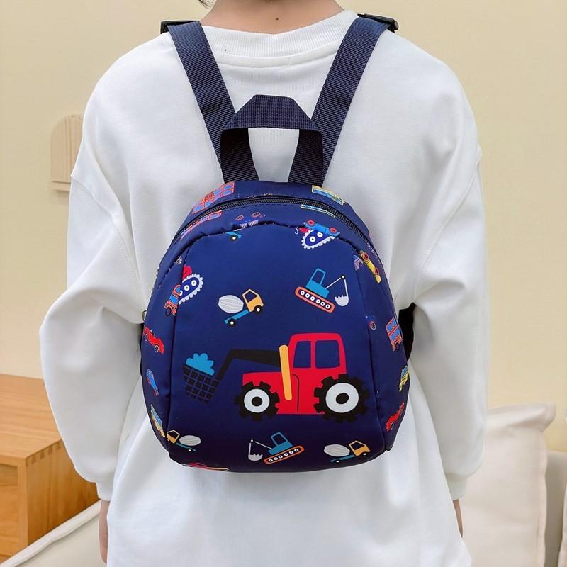 Cartoon Car Dinosaur Printed Backpack Oxford Fabric Texture For Use Nursery