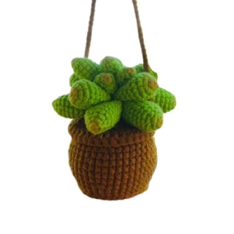 Handmade Crochet Car Styling Plant Succulent Car Plant Ornamentos Decoration