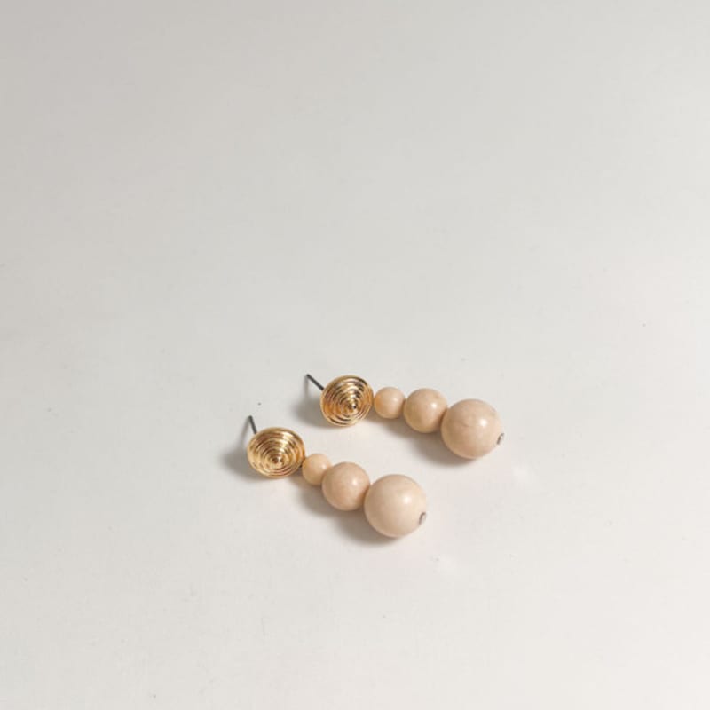 objet213 Nude Beige Bubble Earrings