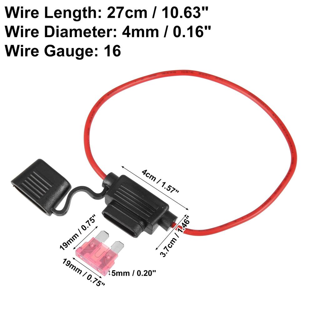 uxcell Car Fuse Holder DC 32V 16 Gauge Inline ATC Style Inline Fuse