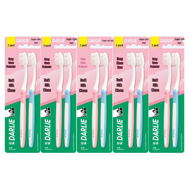 Darlie Soft Silk Clean Soft Toothbrushes, 10-Pack