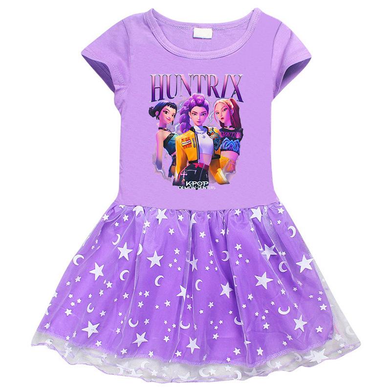 Korean Style Kpop Demon Slayer Long/Short Sleeve Girls' Princess Dress