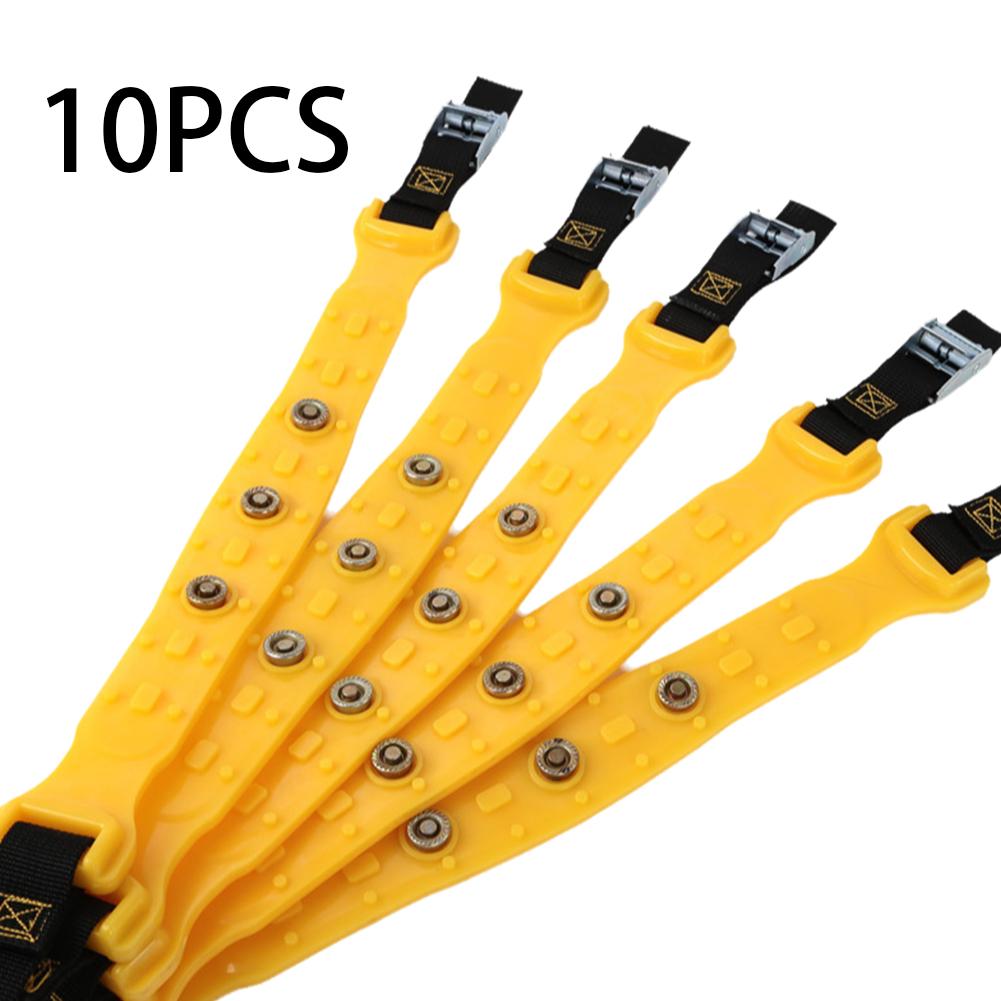 

10 шт. 15,3-дюймовые зимние автомобильные мотоциклетные противоскользящие цепи TPU шипы стальные когти легированная сталь гвозди авто амортизация износостойкий инструмент