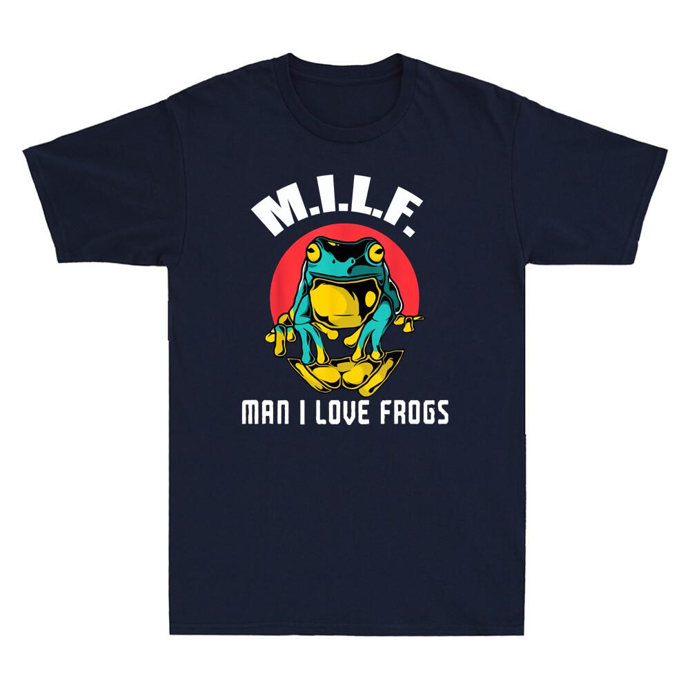 Vintage MILF Unisex I Love Frogs Funny Saying Frog-Amphibian Graphic Unisex's T-Shirt