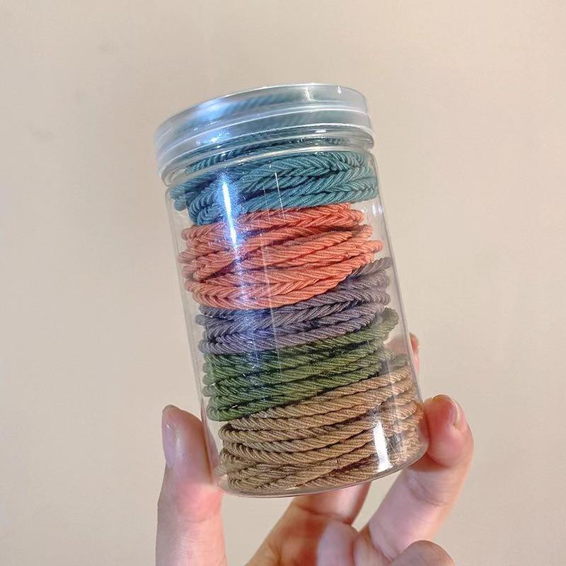 Barrel 100 Basic Seamless Hair Ring Thread Non-slip Head Rope High Ponytail Hair Rope Rubber Band