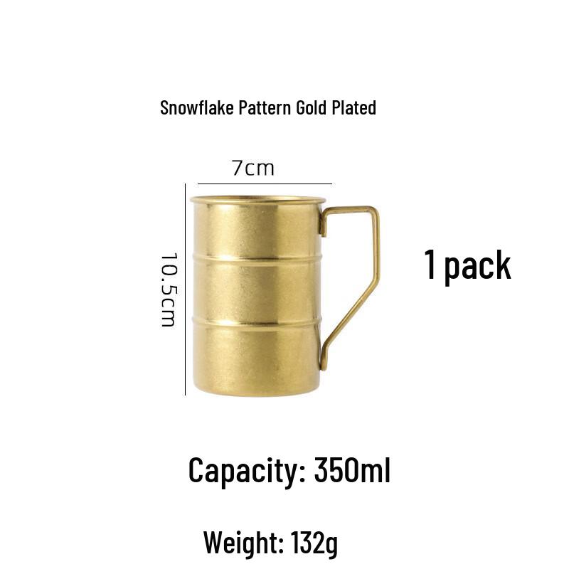 CMAOS 380ml Vintage Gold Stainless Steel Coffee Mug