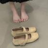 Square head retro ballet shoes female outer wear fairy style flat shoes 2025 new one-pedal Mary Jane shoes