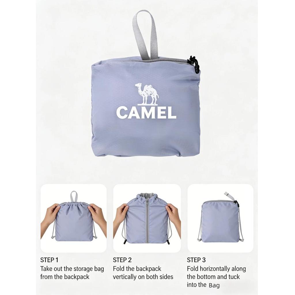 CAMEL Outdoor Backpack, Running Backpack, Sports, Lightweight Foldable, Hiking/Cycling, Purple, 26*13*43cm, 15L