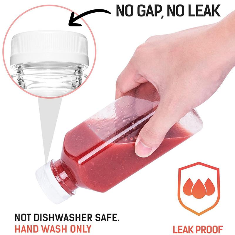 1Pc Empty Square Milk Tea Bottle With Lid Plastic Juice Bottles With Cap Water Bottles Clear Juicing Drinking Milk Jam Container