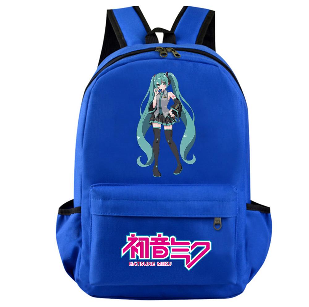 Anime Cartoon Hatsune Miku Printed Backpack for Teenager Student Girl Boy Bookbag Schoolbag Women Large Capacity Waterproof Travel Bag Gift Rucksak