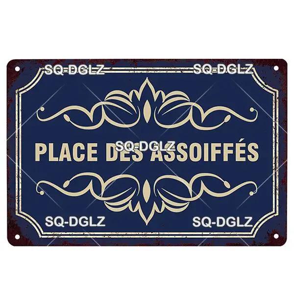 

Vintage French Retro Metal Tin Sign France Place Plaque for Bar Pub Club Wall Decor Decorative Iron Painting Plate 20x30cm