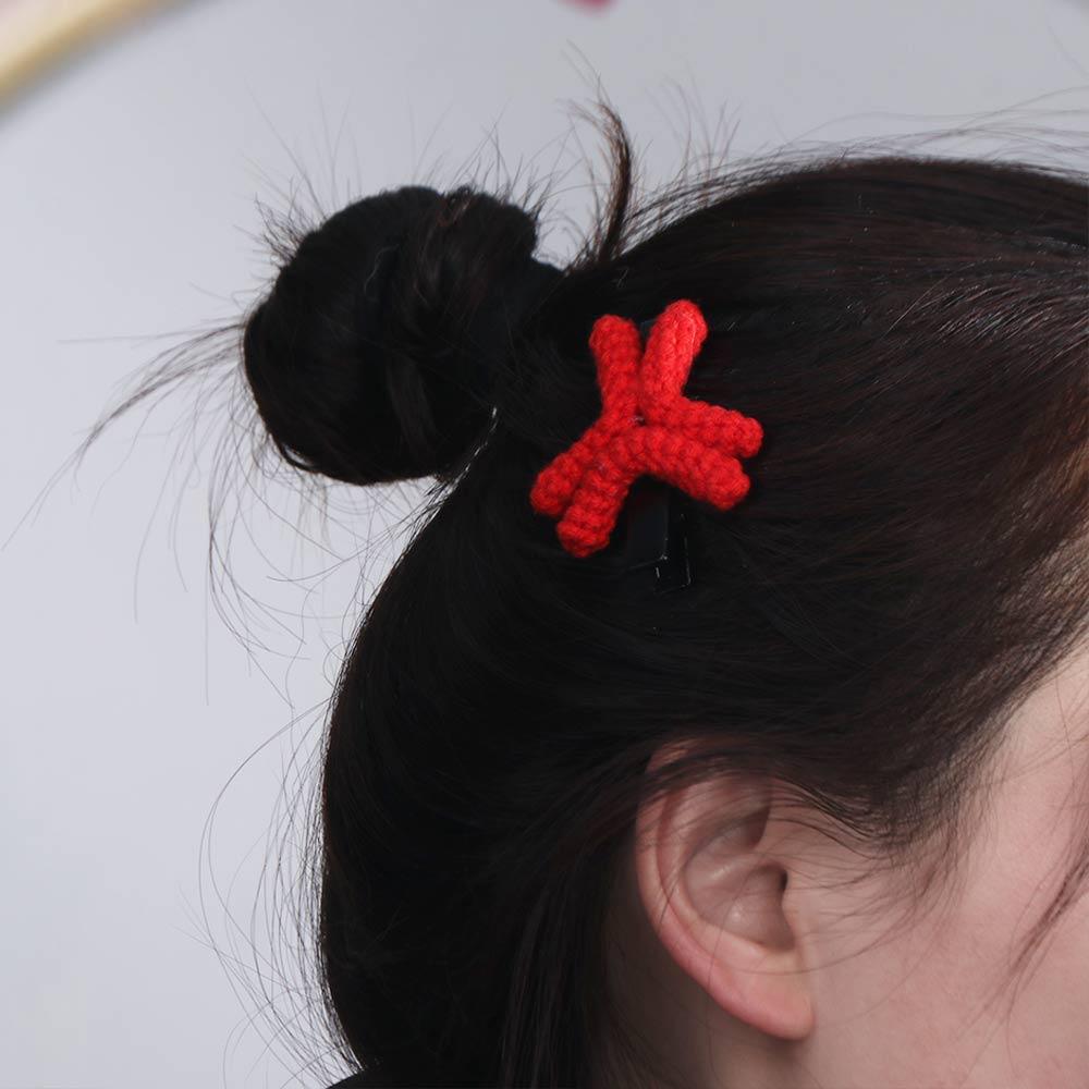 Duckbill Clip Angry Emotion Hair Clip Korean Style Cartoon Side Clip Funny Crochet Barrettes  Women