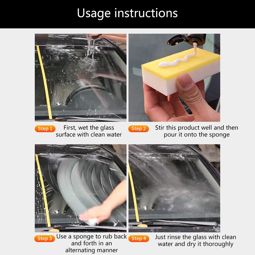 Car Window Glass Cleaner Windshield Oil Film Cleaner Remover Window Glass Water Repellents Coating Paste