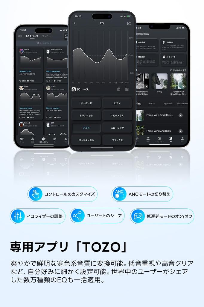 2026 Award TOZO NC9 Earphones Bluetooth Wireless Earphones Active Noise Cancellation 45dB Reduction Compact and Lightweight Frequency Range Warm Sound