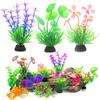 Plastic Artificial Underwater Plants Aquarium Fish Tank Seaweed Decoration Green Purple Water Grass Viewing Decorations for Home