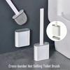 TPR Soft Long Handle Silicone Toilet Brush Set with Wall-Mount