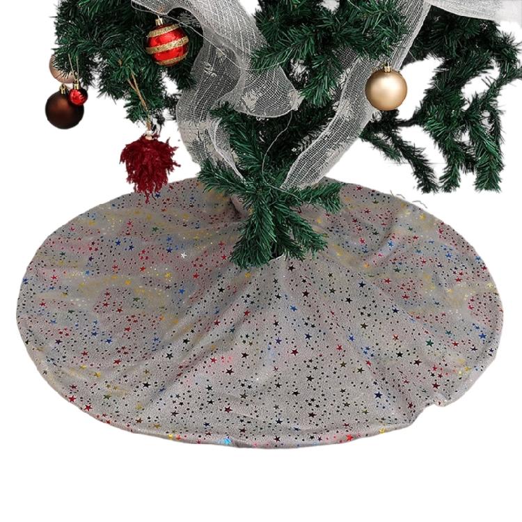 Elegant Christmas Tree Skirt with Soft Plush Texture Tree Base Mat Ornament for Home and Commercial Holiday Decoration