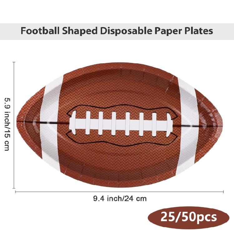 Football Themed Paper Plates Suitable For Any Sports Event