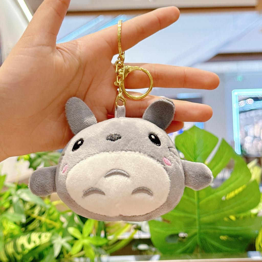 Japanese Style Cute Totoro Plush Keychain - Cartoon Stuffed Doll Pendant Keyring