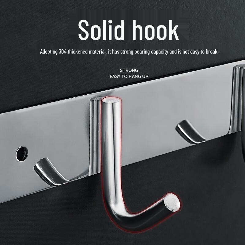 Honggong 304 Stainless Steel 6-Hook Wall Rack