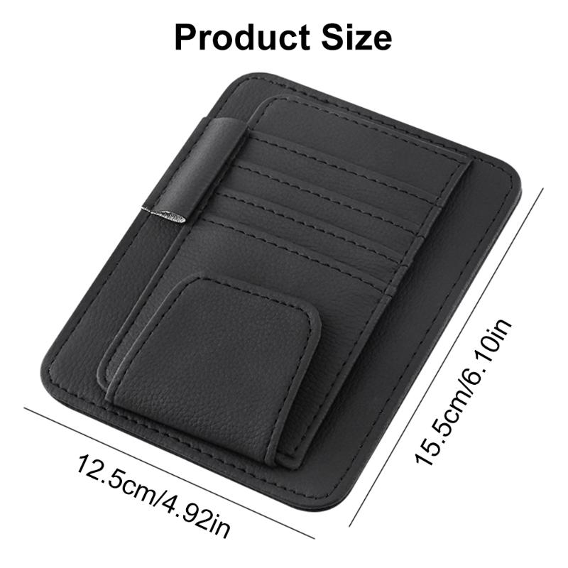 Car Sun Visor Organizer Multi-Pocket Auto Interior Accessories Pocket Organizer Car Document Storage Pouch Pen Holder