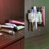 1pc 3D Printed Bathroom Toothpaste Storage Rack Face Wash Holder Wall Mounted No Drilling Required Toilet Clip Organizer