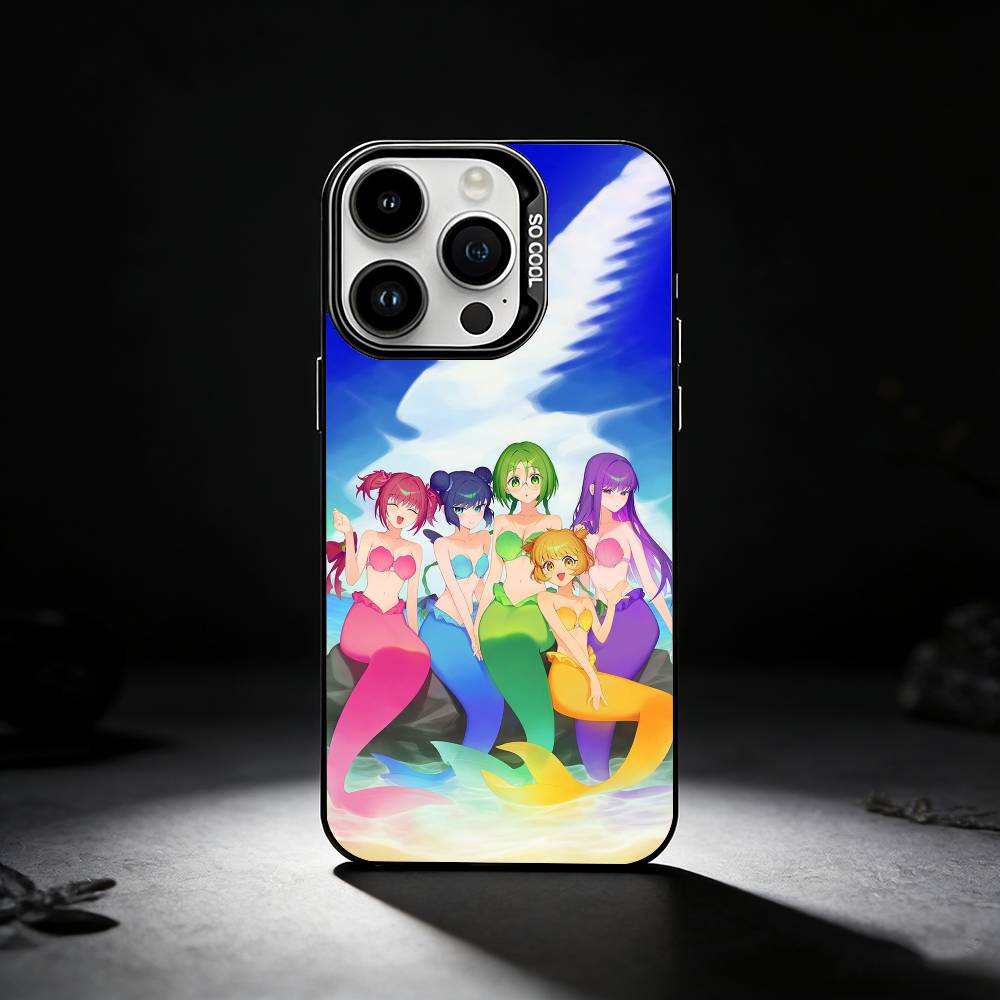 M-Mermaid M-Melody Pichi Phone Case For iPhone 17,16,15,14,13,12,11 Plus,Pro Max,XS,Colored silver phone case