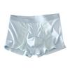 Men Boxer Briefs Mid-rise Elastic Waistband Breathable Mesh Shorts Underwear Solid Color U-Convex