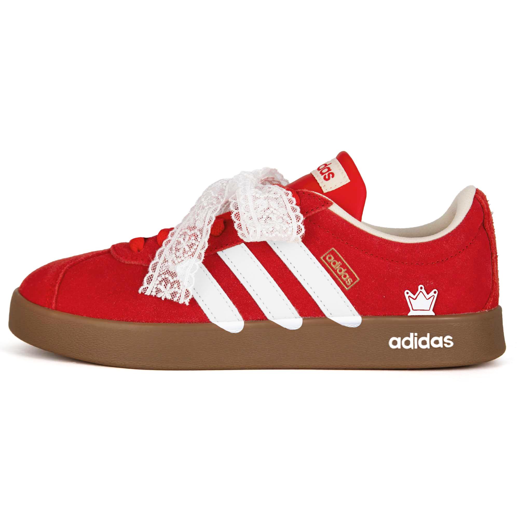

Adidas Vl Court Classic Coronation Heartbeat Abrasion Resistant Slip Resistant Low top Skateboard Shoes Unisex Red KK3774(Team1664-) 42