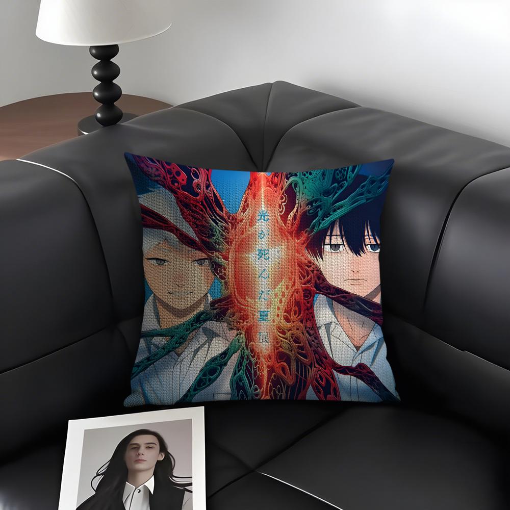 

TThe SummerR Hikaru Died Cushion Cover Natural Linen Organic Fabric DoubleSided Printing Sofa Home Decor Gift Pillow Case 30x30cm
