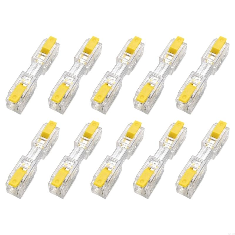 10Pcs Quick Connection Wire Terminals for 0.5-4Mm² Hard & 0.5-2.5Mm² Soft Cables with Push Button Design Easy Installation M4YD
