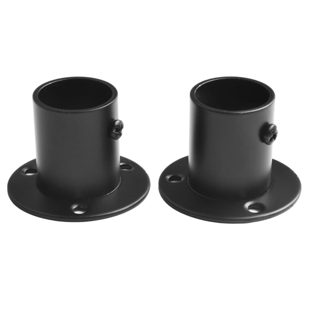 Wardrobe Rail Supports 2pc Anti-rust Black Bracket