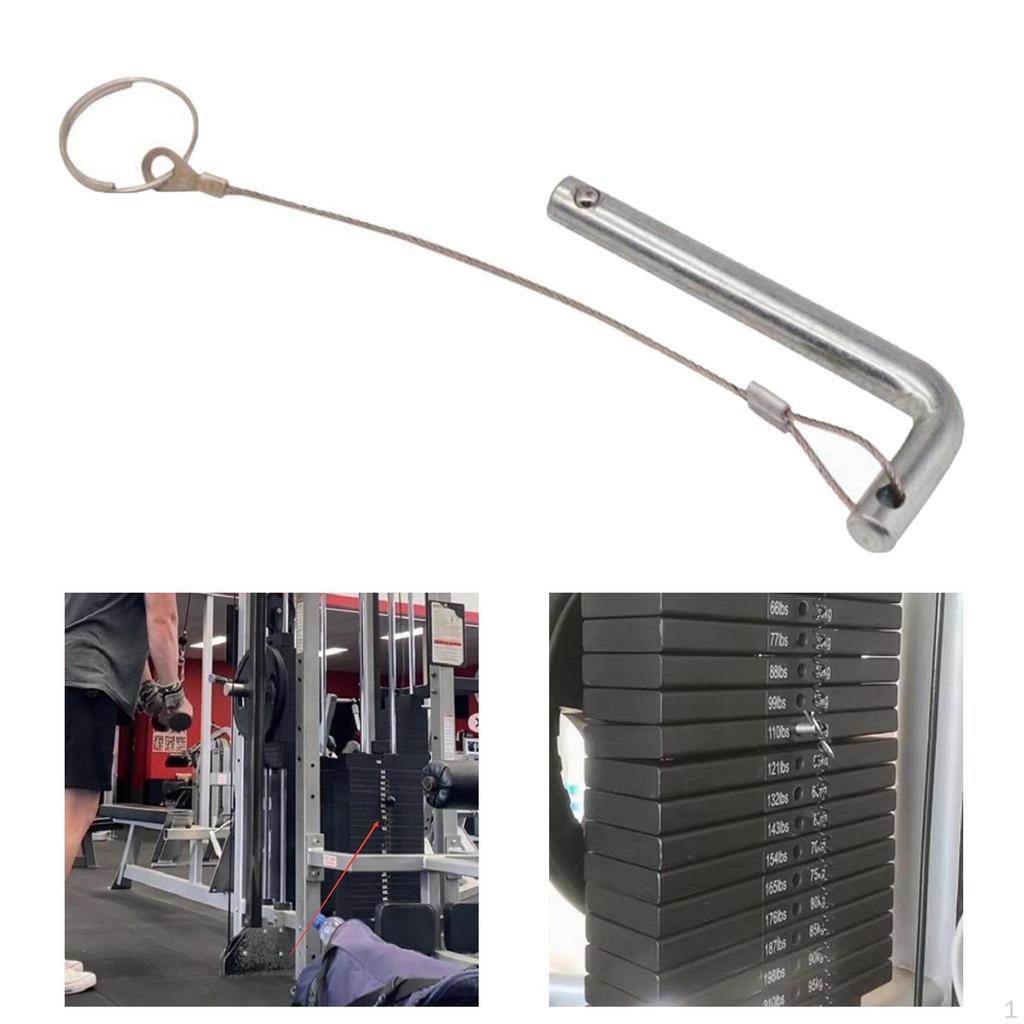 Zátěžový kolík se stahovacím lankem nakládací rukojetí ve tvaru L pro fitness zařízení