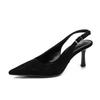 Grape Mother Temperament Small Pointed Head Shallow Mouth Empty High Heels Elegant Two Wear Kitten Versatile Single Shoes Women's Spring 2025