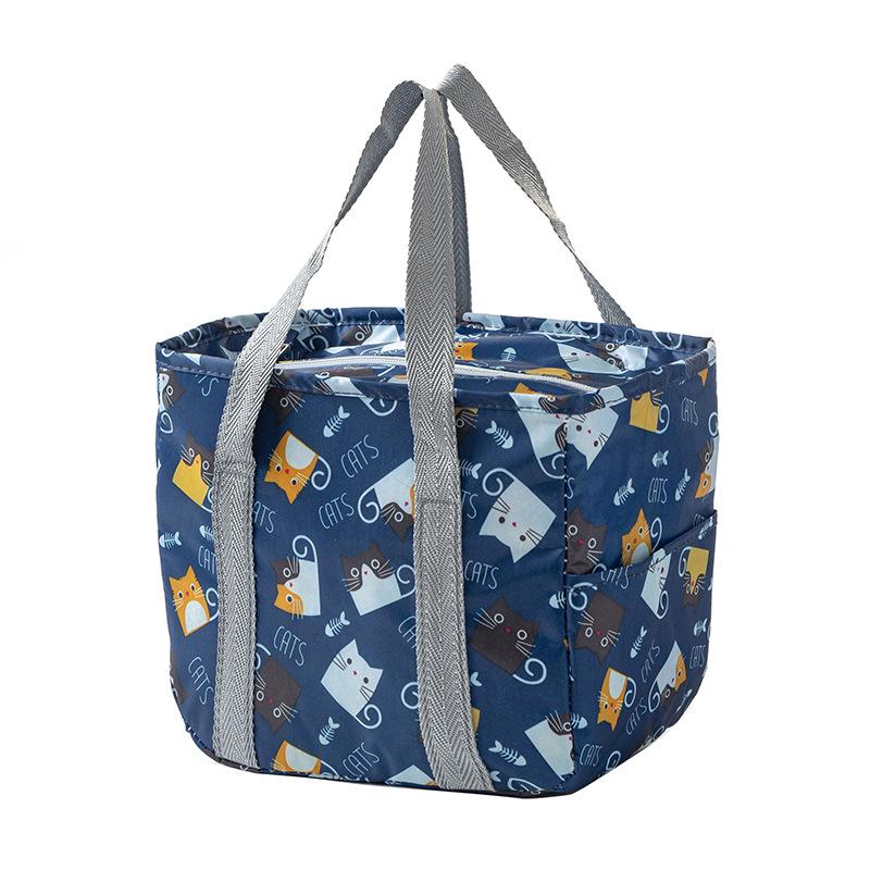 Floral Large-Capacity Insulated Oxford Cloth Lunch Bag