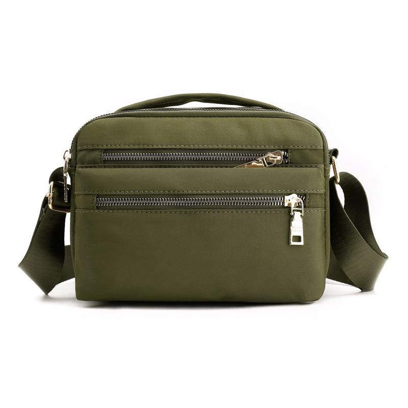 

Women s bag single shoulder crossbody small bag new multi-zipper anti-splashing nylon double shoulder women s square bag армія зелений колір