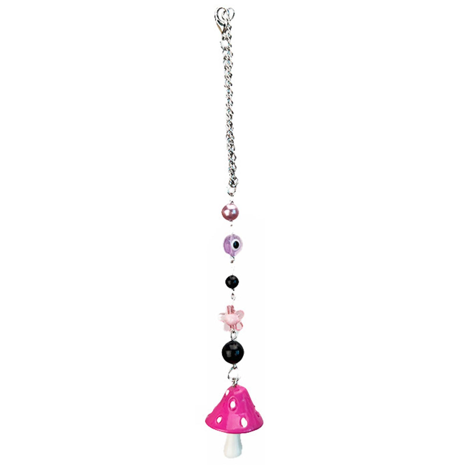 

Handmade Car Charm Mushroom Pendant Chain Rear View Mirror Ornaments Devil s Eye & Flower for Key Chain for Car Home Off 1 розовый