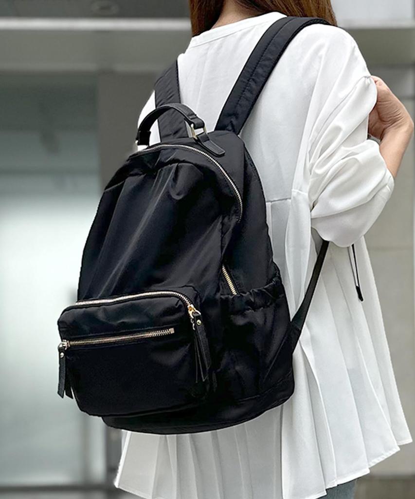 Monica 13-Pocket Nylon Backpack MONI1048 Black (10)