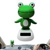 green Frog Car Solar Decoration Bobble Head Frog Solar Powered Shaking Head Ornament Animated Window Car Dashboard Decoration