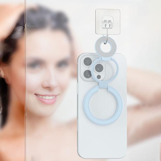 Magnetic Phone Ring Stand Foldable Phone Holder Double-sided Design Horizontal Vertical Mounts for Desk And Car Mount