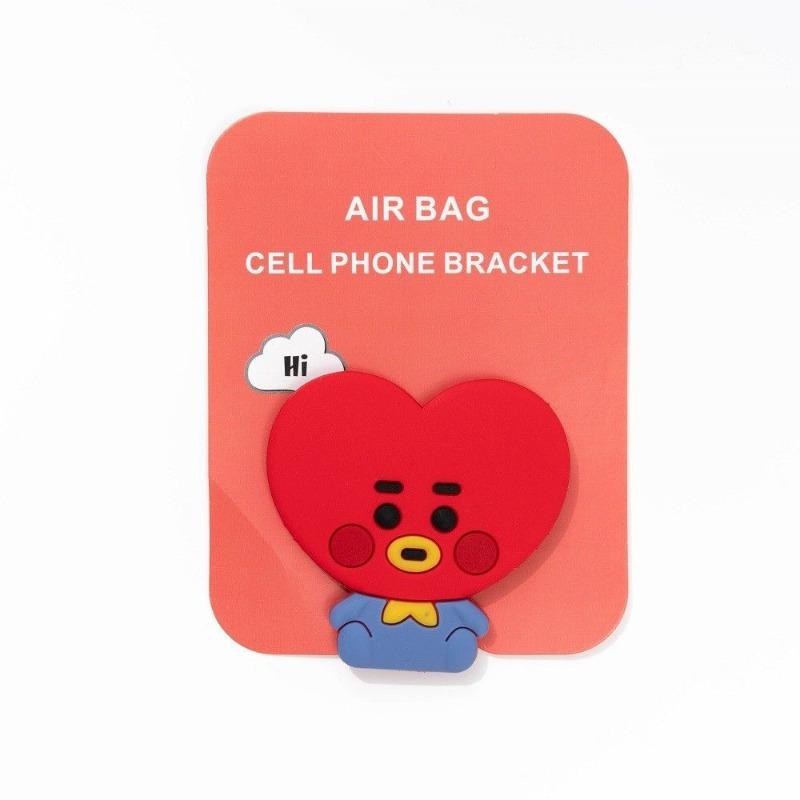 Bt21 Cartoon Handheld Phone Holder, Desk Extendable Airbag, Cute Headphones Organizer, Idol Accessories