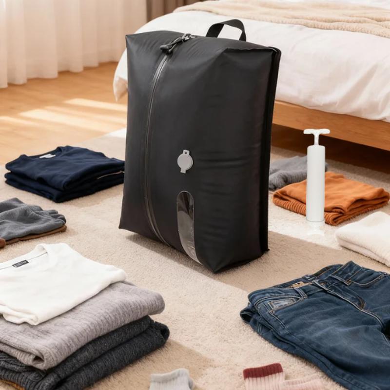 28L large-capacity vacuum compression bag with manual pump, luggage storage bag for long-distance travel, travel storage bag 28L with windows