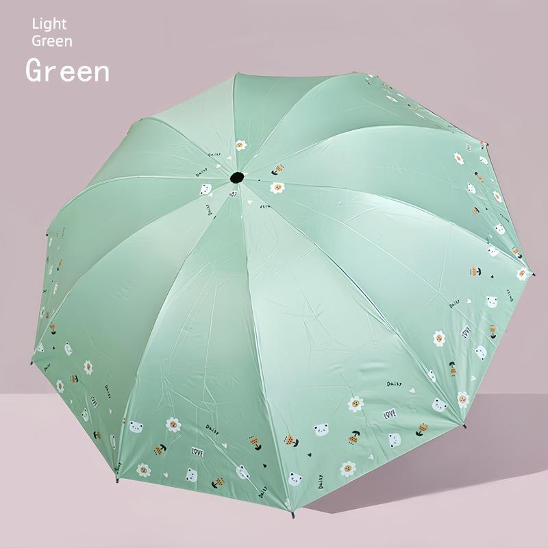 Manual Large Folding Umbrella for Female Students, Dual-Purpose Sun and Rain Umbrella, Sun Protection Umbrella