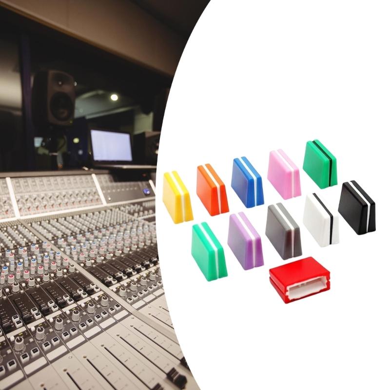 10Pcs Universal Fader Buttons Replacement High Strength Plastic Replacement Knobs Mixer Fader Caps For Music Equipment