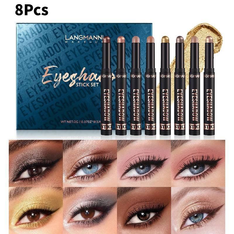Langmanni Waterproof Long-lasting Eyeshadow Stick Set With 15 Vibrant Shades For All Skin Types