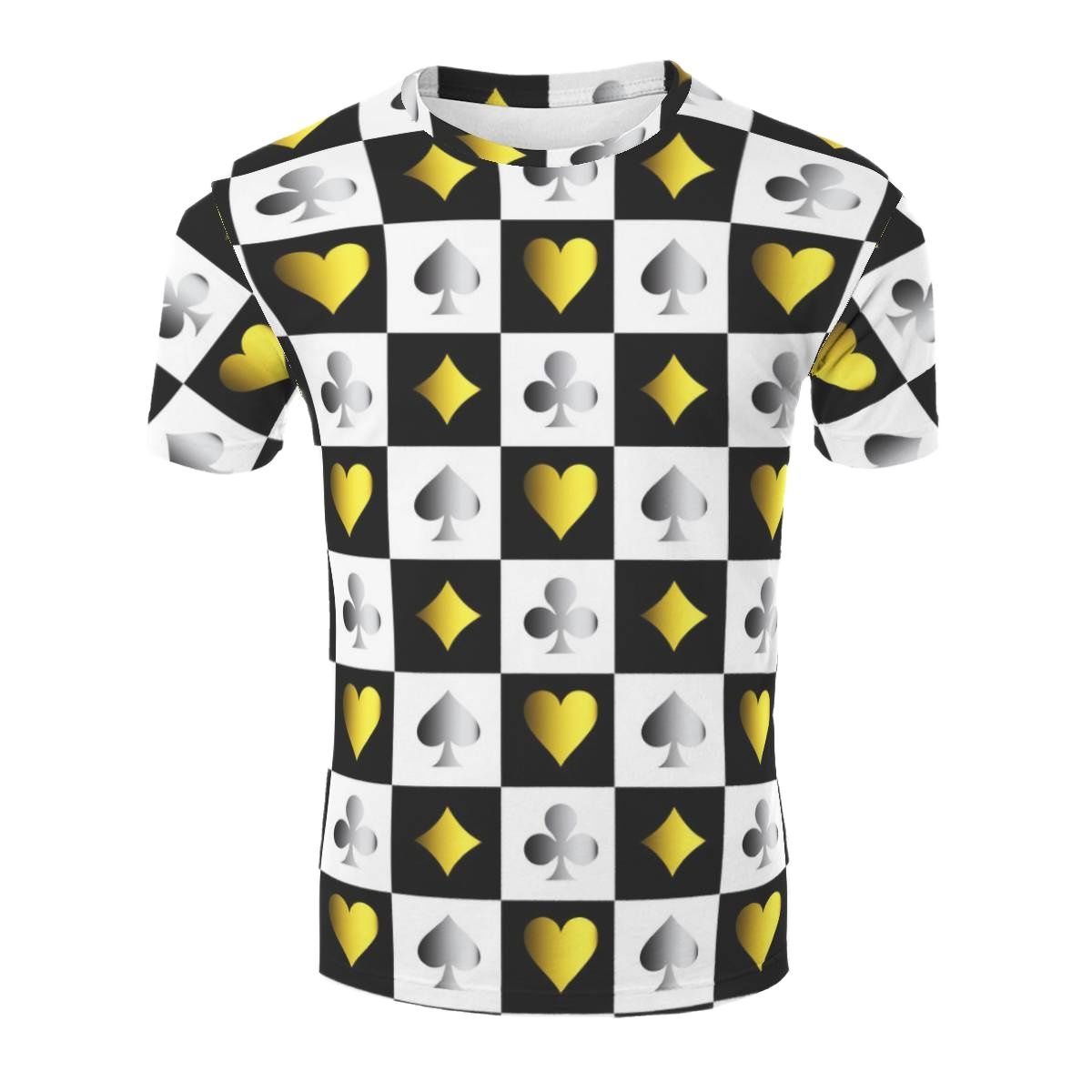 

Мужская футболка с коротким рукавом, забавная рубашка с 3D принтом в виде игральных карт, уличная тенденция, ретро-стиль, одежда больших размеров с круглым вырезом M