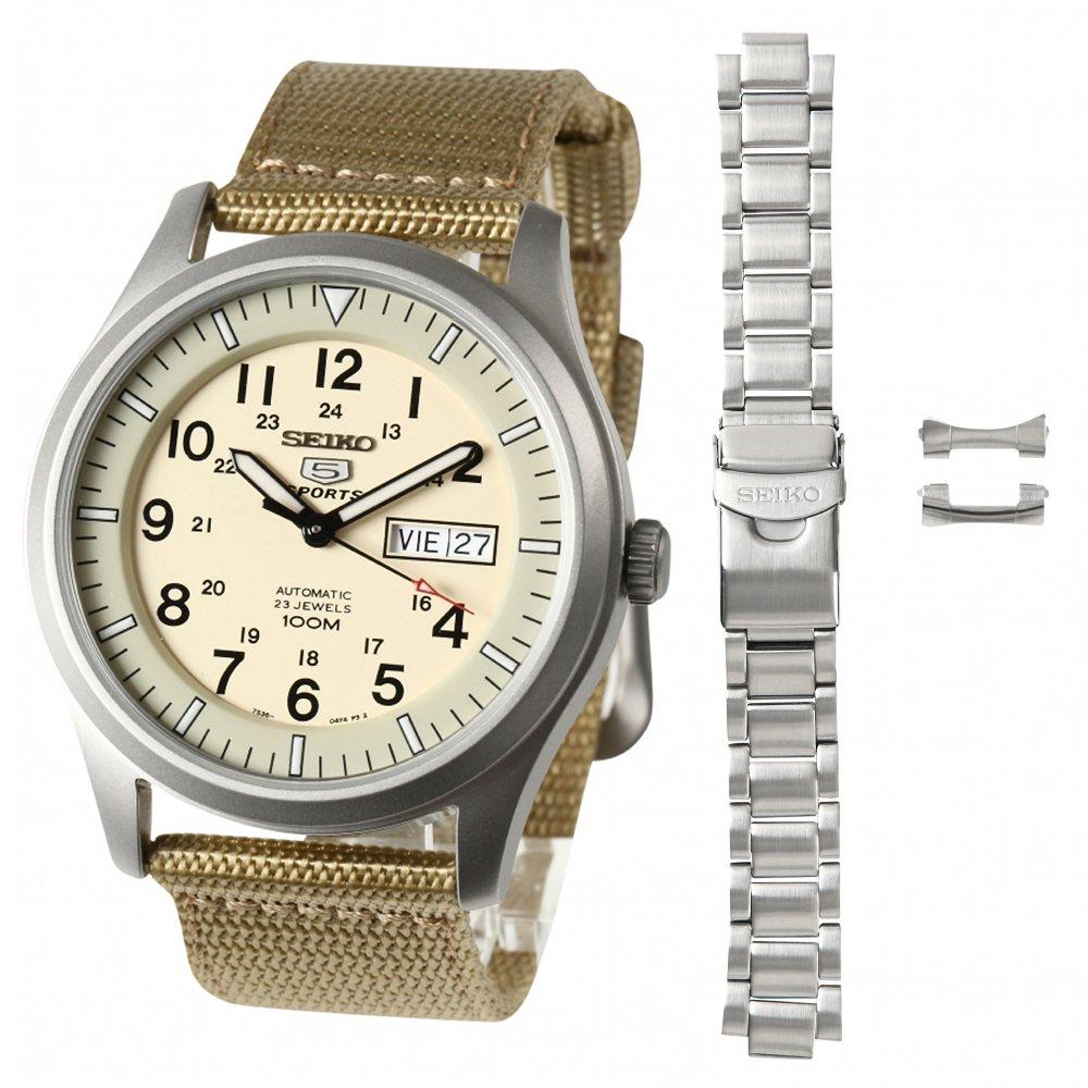 

Seiko 5 SNZG07K1 and Genuine Military 22mm Metal Belt Set [Set Product] [Seiko Import] [Reverse Import] (Seiko Five)