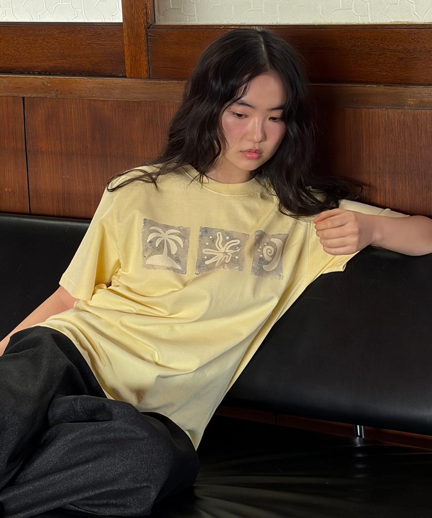 KAIFAI Summer Rhythm Short Sleeve T-Shirt (Lemon) K26Qb239