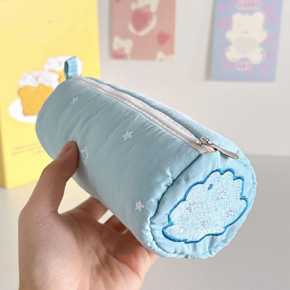 Little Star Pencil Case Pouch Embroidery Desk Storage Bag Creative Simple Pen Case Students