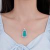 Zircon Blue Water Pendant Necklace for Girls - New Chinese Style, Light Luxury, High-End Feel
